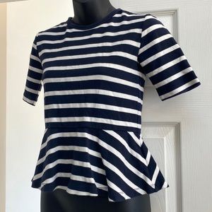 Shirt sleeve flair waist top